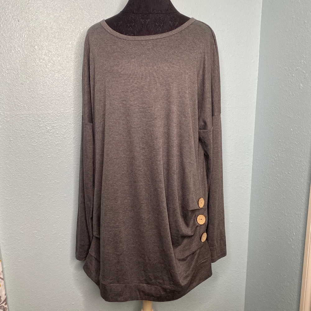 Yincro Plus Size Grey Tunic